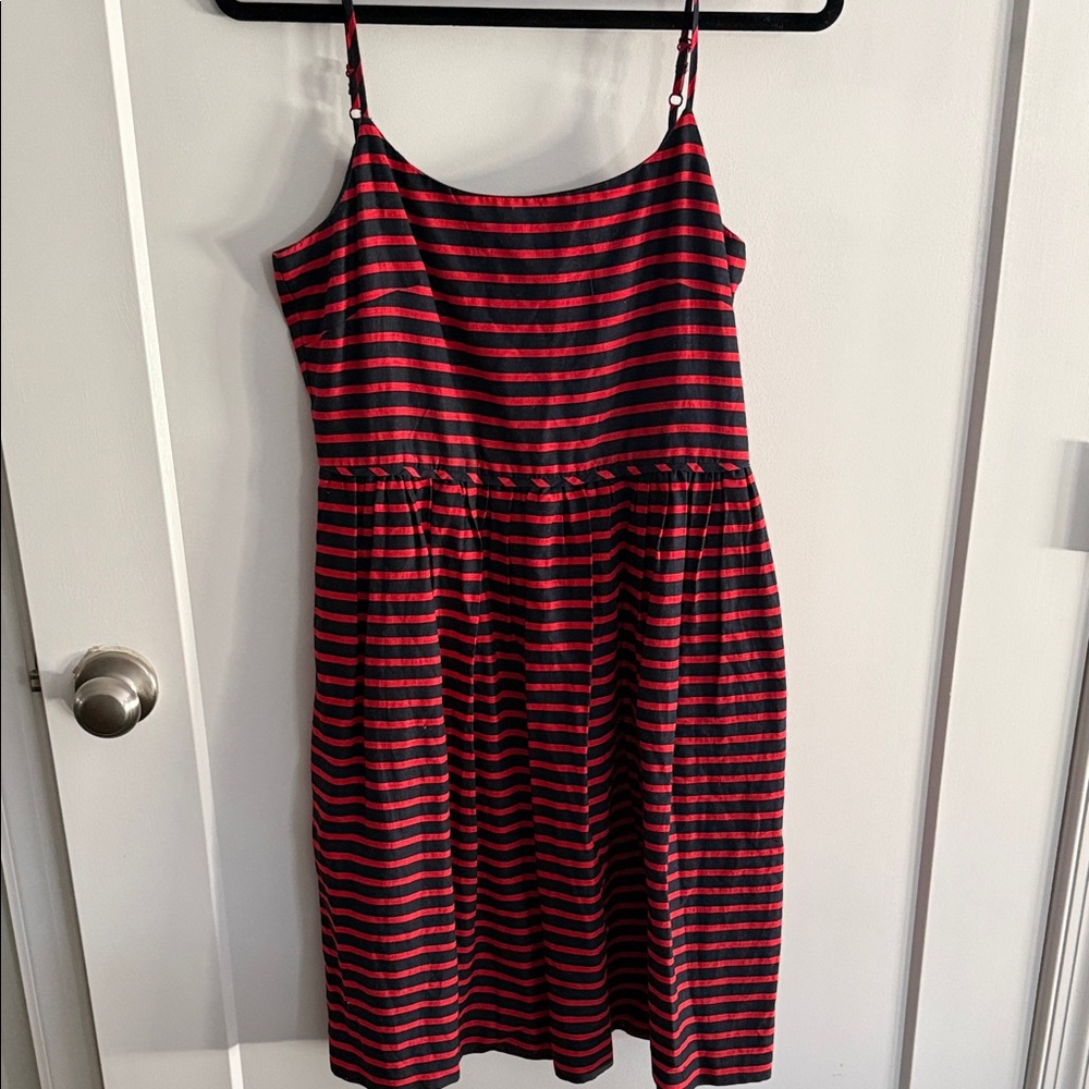 Jcrew Red and Black Striped Dress
